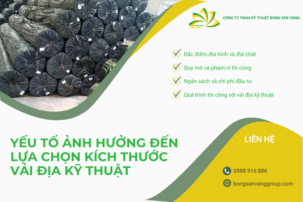 Yếu tố ảnh hưởng đến lựa chọn kích thước vải địa kỹ thuật