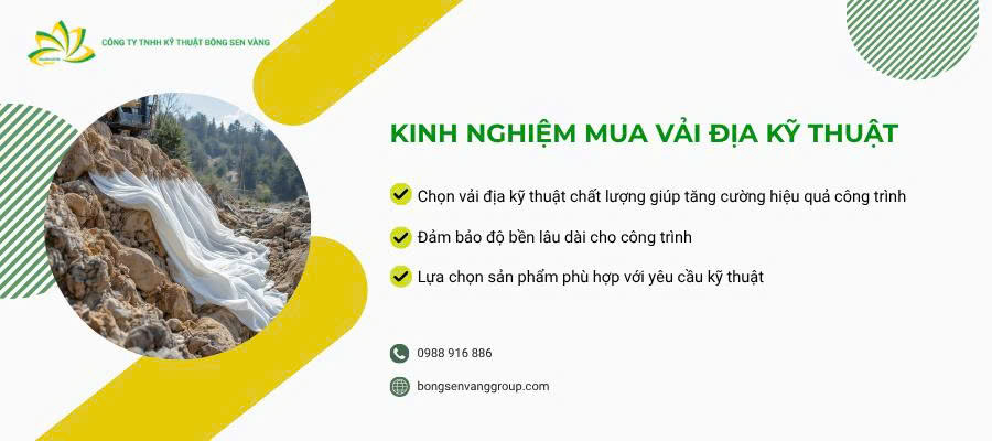 Kinh nghiệm mua vải địa kỹ thuật tại Bông Sen Vàng mà các nhà đầu tư đã chọn