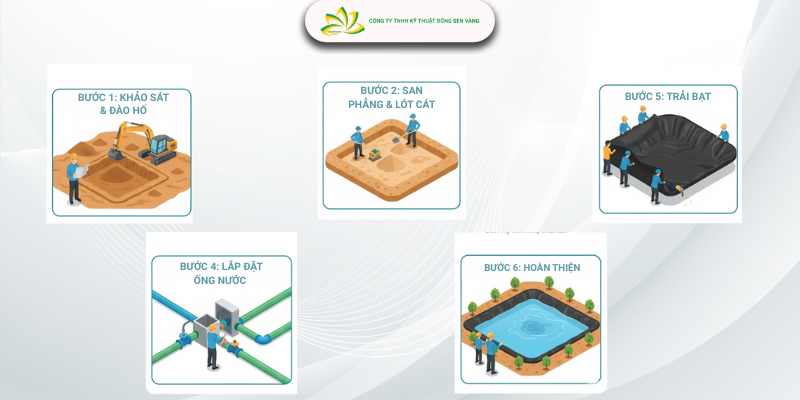 Hướng dẫn chi tiết cách làm hồ chứa nước bằng bạt HDPE