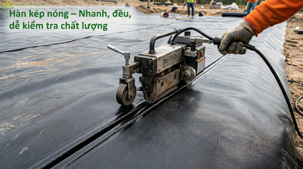 Phương pháp hàn kép nóng màng HDPE