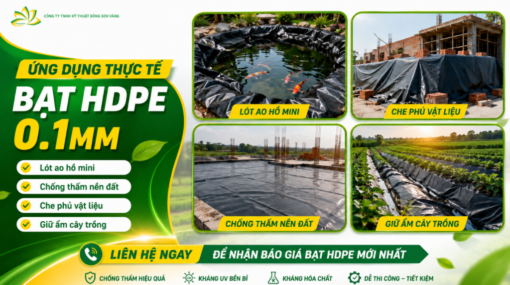 Ứng dụng thực tế của bạt HDPE 0.1mm