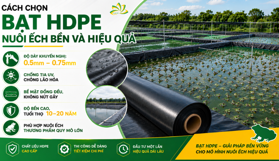 Hướng Dẫn Sử Dụng Bạt HDPE Nuôi Ếch Hiệu Quả