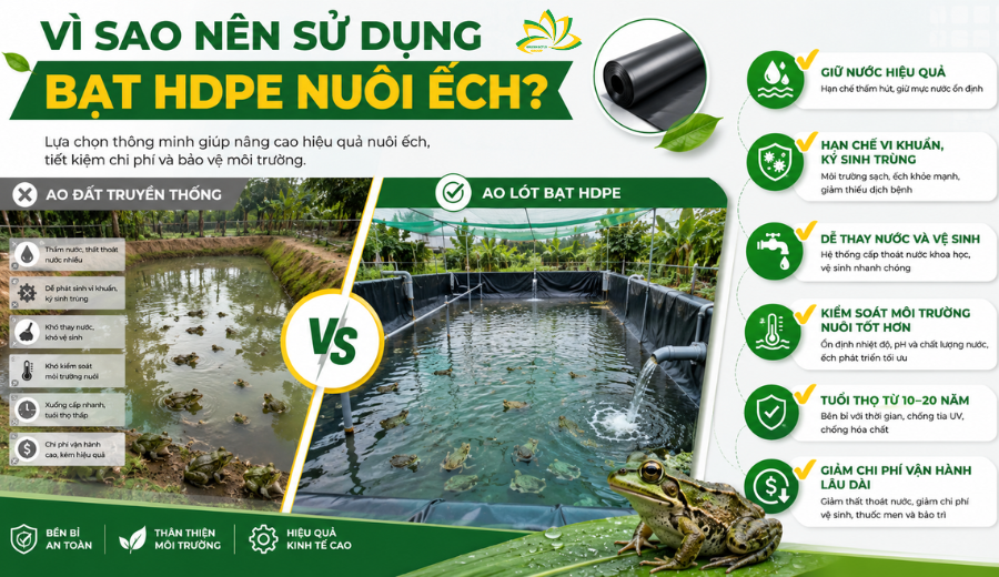 Bông Sen Vàng Group – Đơn Vị Cung Cấp Bạt HDPE Nuôi Ếch Uy Tín