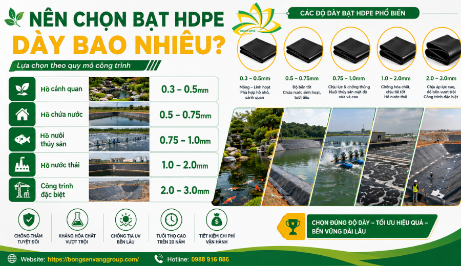 Những Yếu Tố Cần Xem Xét Khi Chọn Bạt HDPE Lót Hồ Xi Măng